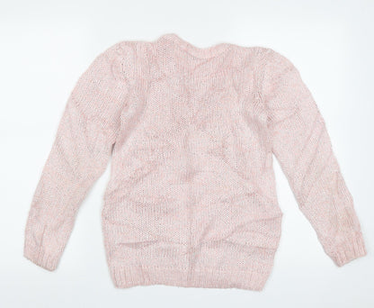 George Girls Pink Crew Neck  Polyester Pullover Jumper Size 10-11 Years  Pullover