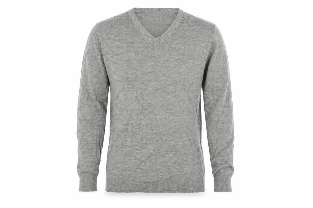 Cedarwood State Mens Grey V-Neck Acrylic Pullover Jumper Size M