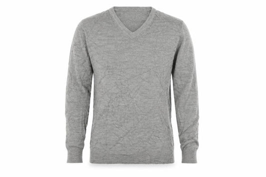 Cedarwood State Mens Grey V-Neck Acrylic Pullover Jumper Size M