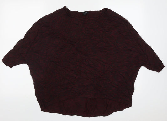 New Look Womens Purple Crew Neck  Polyester Pullover Jumper Size L