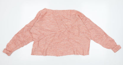 Preloved Marks and Spencer Womens Pink Boat Neck  Cotton Pullover Jumper Size M - Back