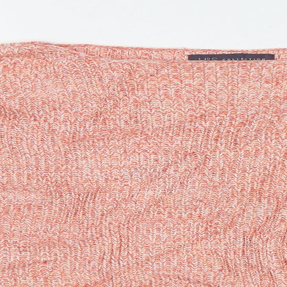 Preloved Marks and Spencer Womens Pink Boat Neck  Cotton Pullover Jumper Size M - Detail