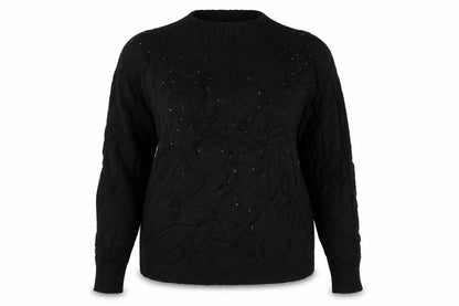 Finery Womens Black Crew Neck  Polyamide Pullover Jumper Size XL