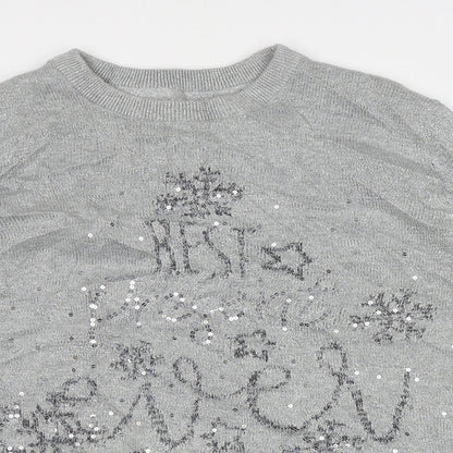Blooming Marvellous Womens Grey Crew Neck  Cotton Pullover Jumper Size L