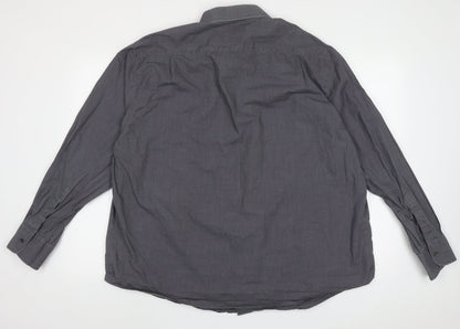 Preloved Taylor & Wright Mens Grey  Cotton  Button-Up Size 18 Collared Button - Back