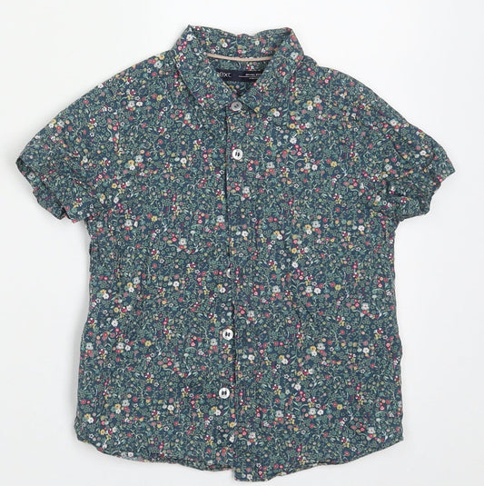ne3xt Girls Green Floral Cotton Basic Button-Up Size 2-3 Years Collared Button