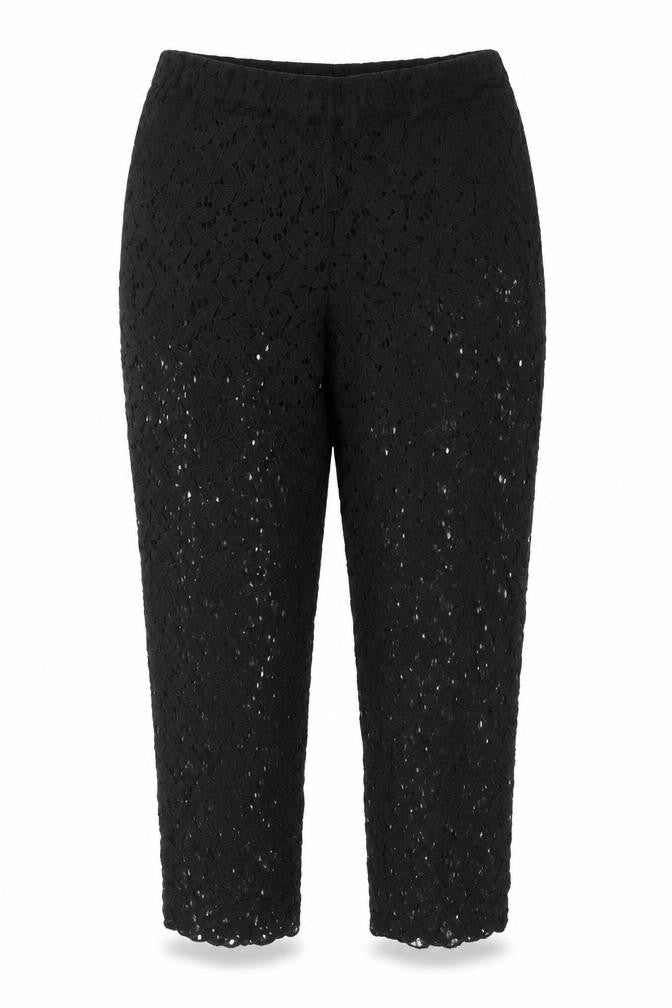 H&M Womens Black  Cotton Capri Trousers Size 6 L26 in Regular