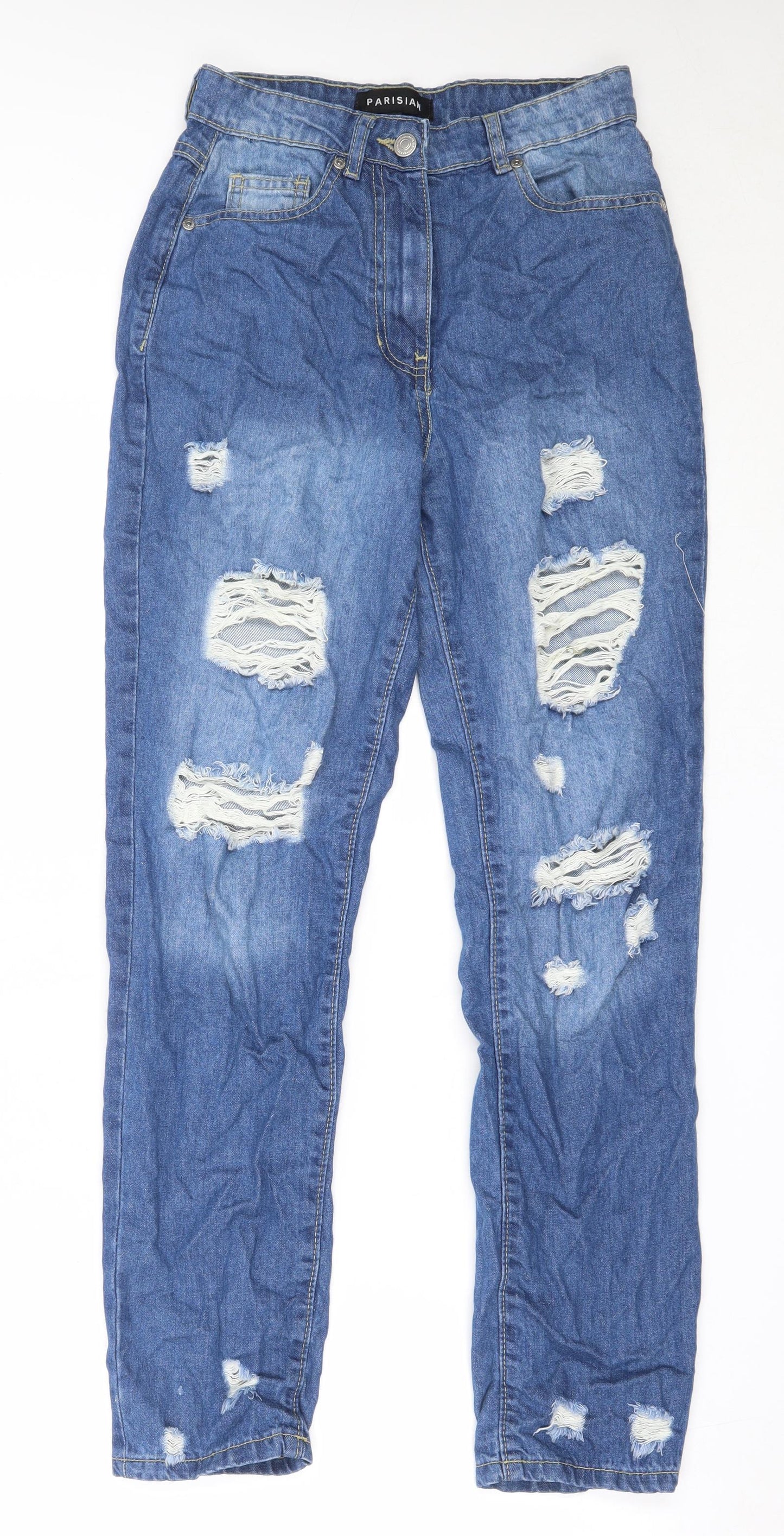 Parsian Womens Blue  Cotton Straight Jeans Size 6 L28 in Regular