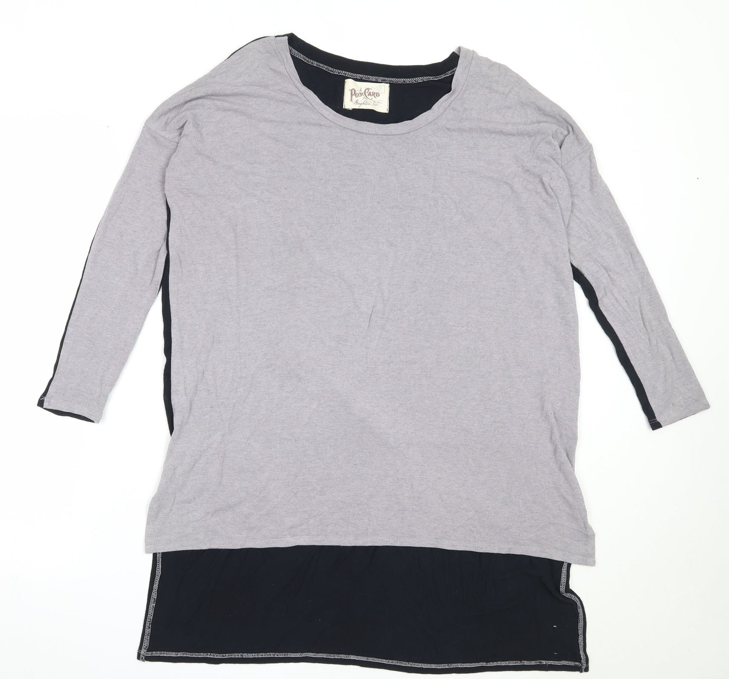 Postcard Womens Grey Round Neck  Viscose Pullover Jumper Size S