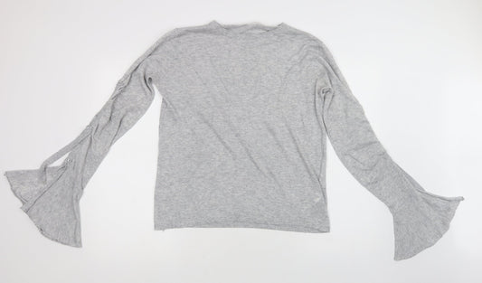 02 Collection Womens Grey Crew Neck  Polyester Pullover Jumper Size M