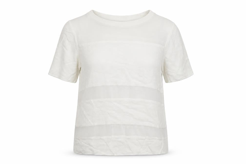 Selected Femme Womens White  Viscose Basic Blouse Size 6 Crew Neck