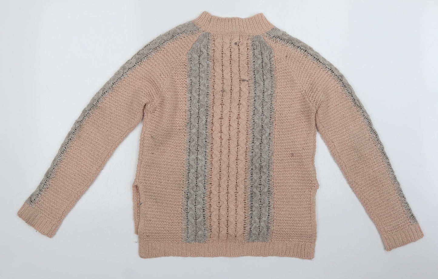 Papaya Womens Pink Mock Neck  Acrylic Pullover Jumper Size S