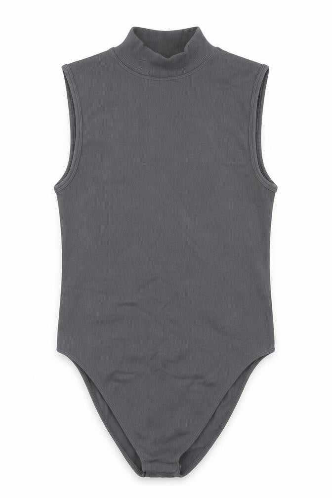 Primark Womens Grey  Nylon Bodysuit One-Piece Size S  Snap