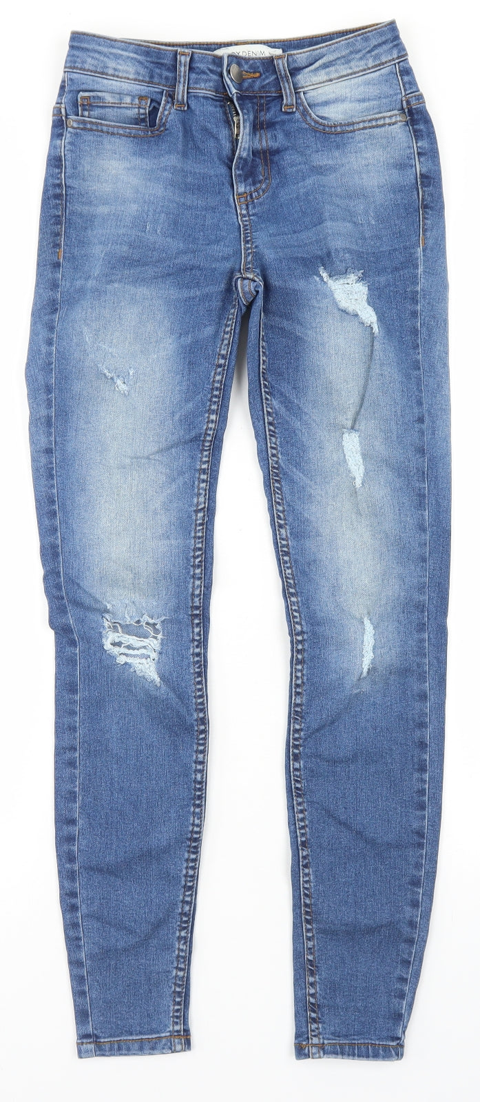 JDY Denim Womens Blue  Cotton Skinny Jeans Size 25 in L32 in Regular Button