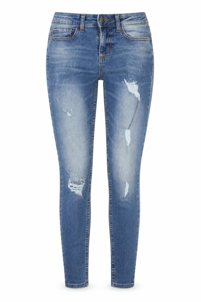 JDY Denim Womens Blue  Cotton Skinny Jeans Size 25 in L32 in Regular Button