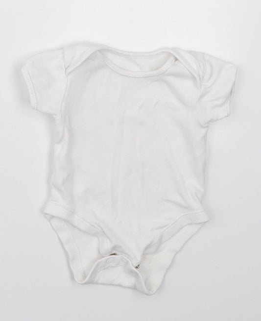 George Baby White  Cotton Babygrow One-Piece Size 3-6 Months  Button
