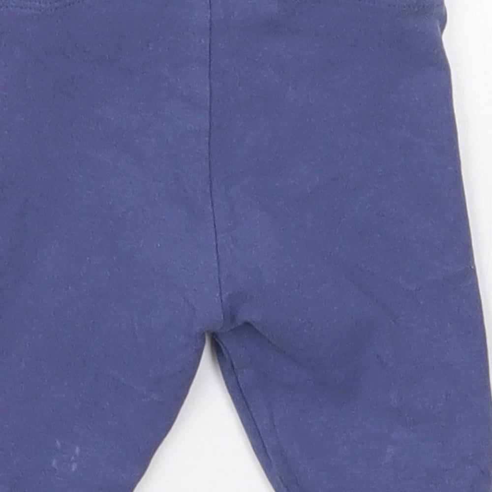 NEXT Girls Blue  Cotton Cropped Leggings Size 3-6 Months