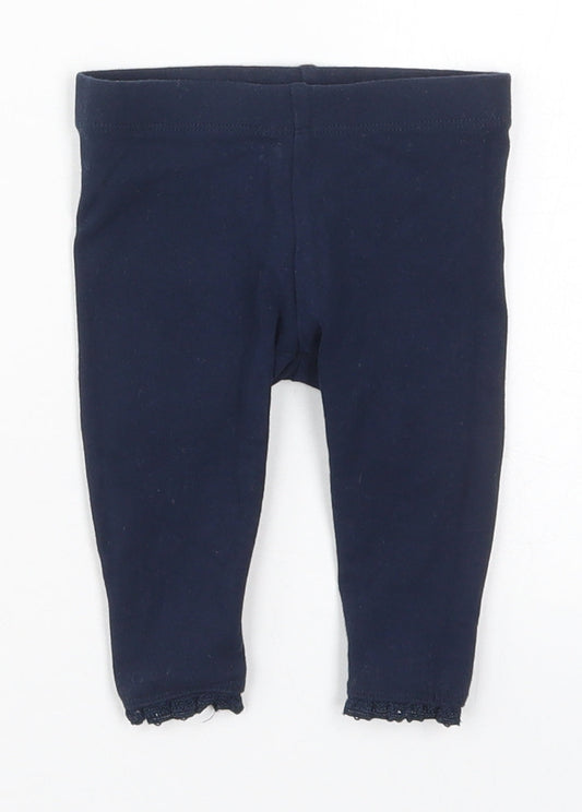 NEXT Girls Blue  Cotton Capri Leggings Size 3-6 Months