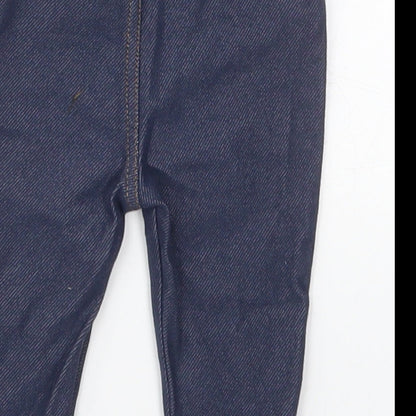 Preloved NEXT Girls Blue  Cotton Capri Jeans Size 3-6 Months - Label