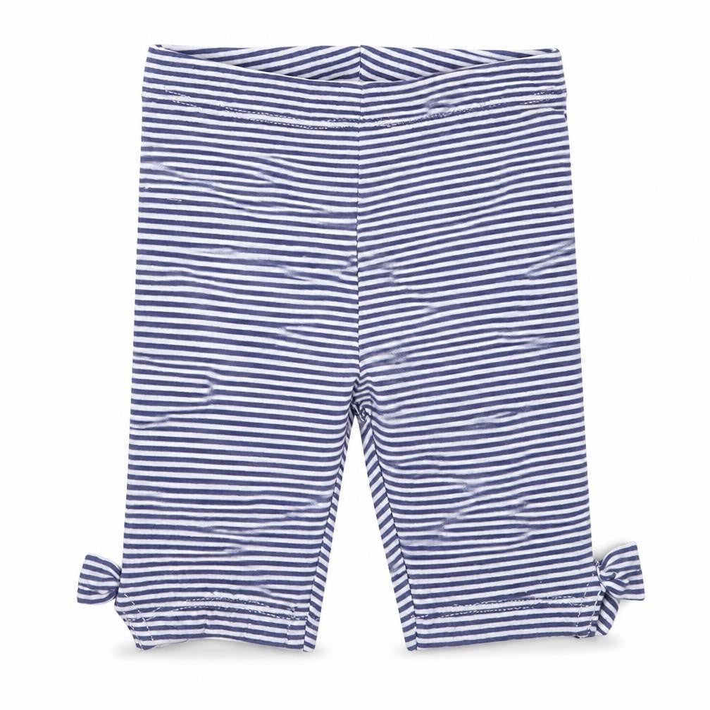 Next Girls Blue Striped Cotton Capri Leggings Size 3-6 Months