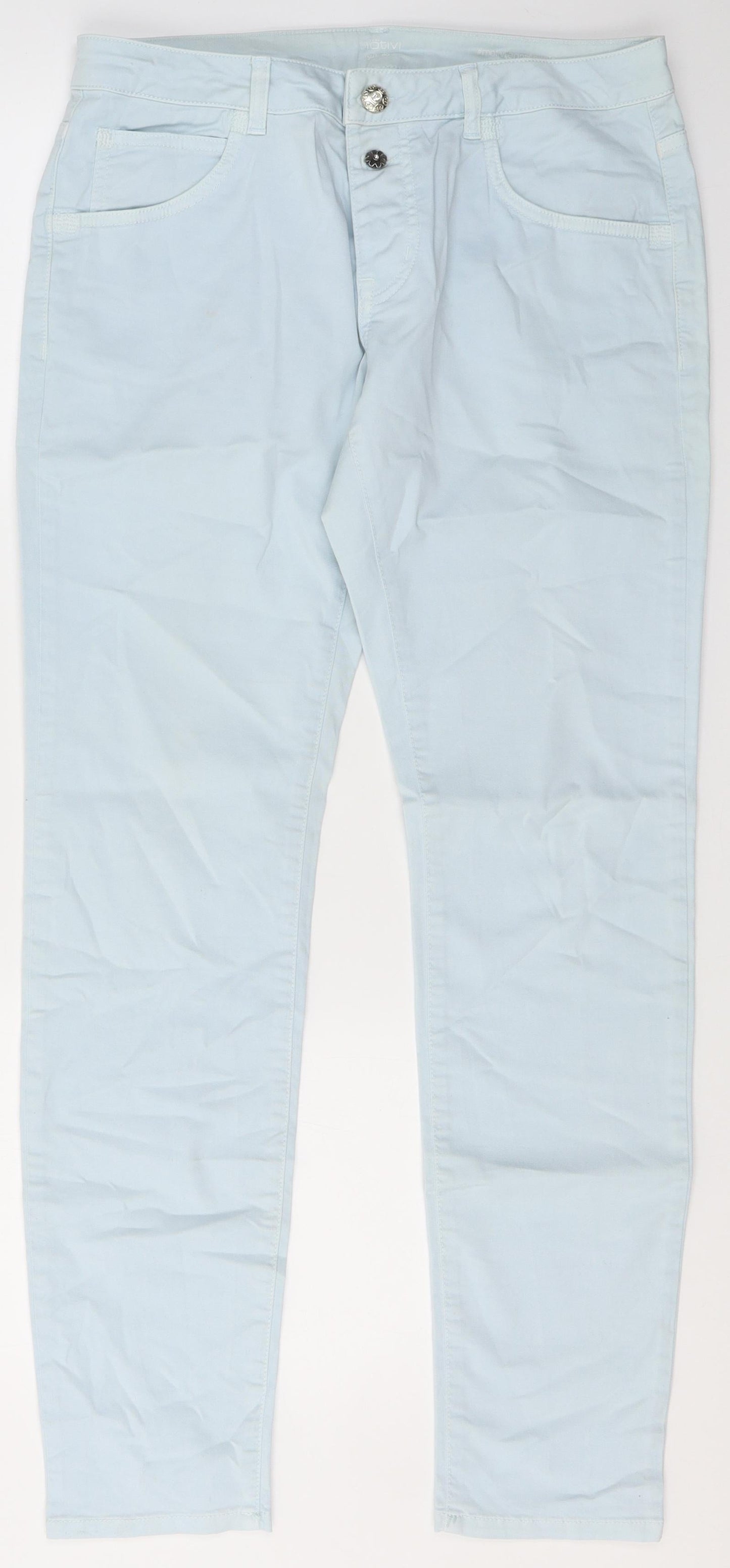 MOTIVI Womens Blue  Cotton Skinny Jeans Size 14 L28.5 in Regular Button