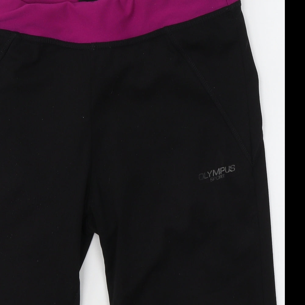 Olympus Womens Black  Polyester Compression Shorts Size 8 L16 in Regular