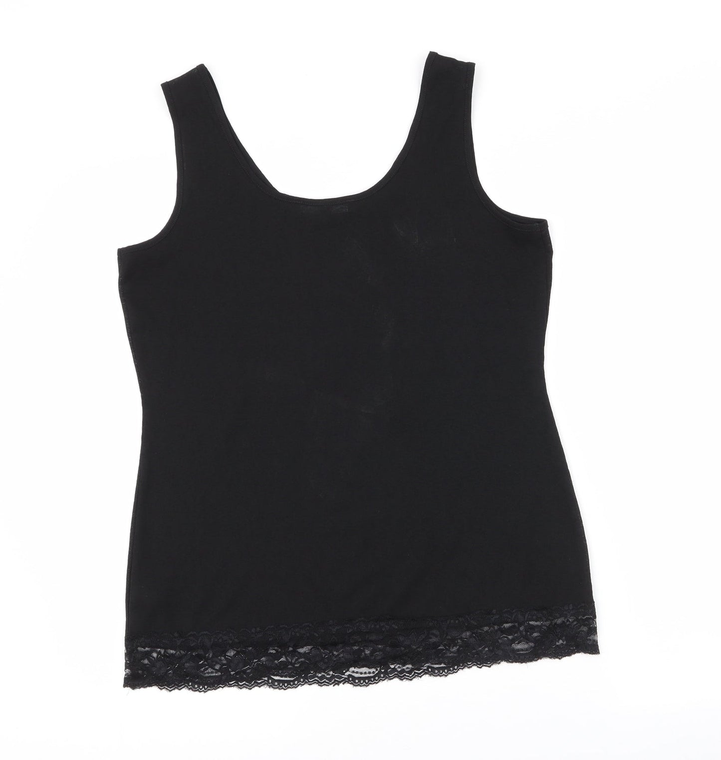 NEXT Womens Black  Polyester Basic Tank Size 12 Round Neck