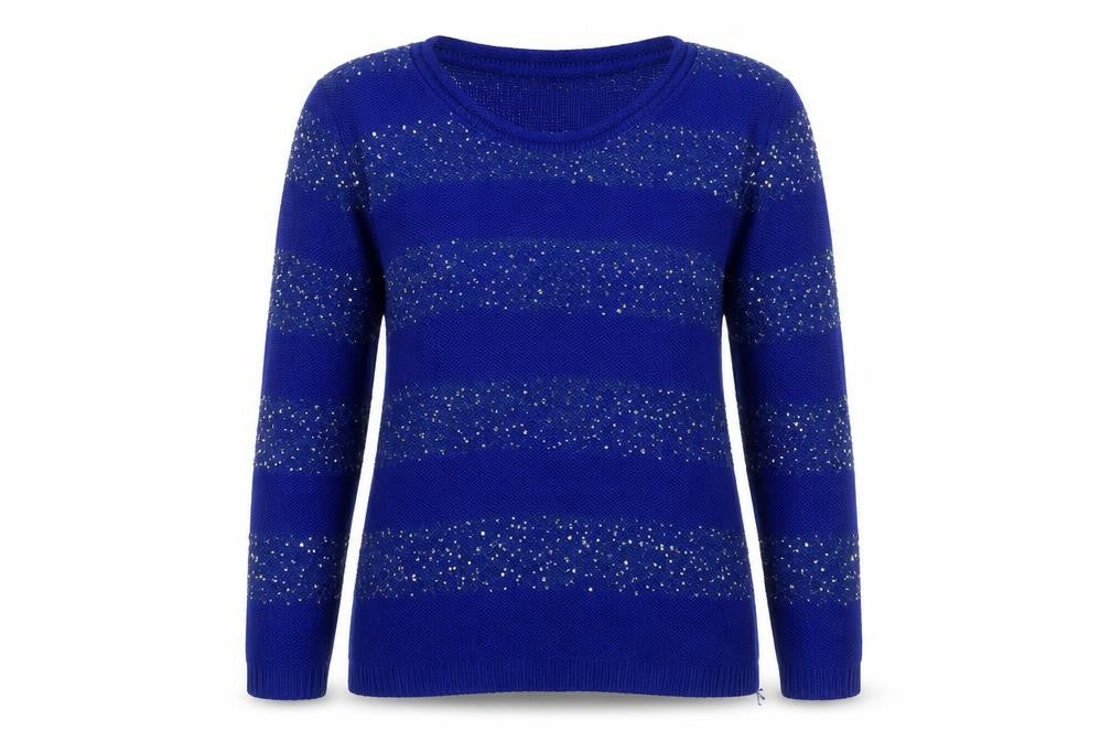 Gerard Womens Blue Crew Neck Striped  Pullover Jumper Size L