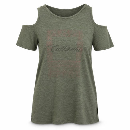 Atmosphere Womens Green  Viscose Basic T-Shirt Size 8 Crew Neck - cold shoulder