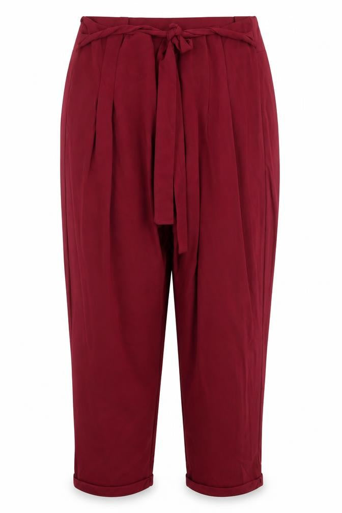 Preworn Womens Red  Polyester Trousers  Size XL L26 in Regular Button