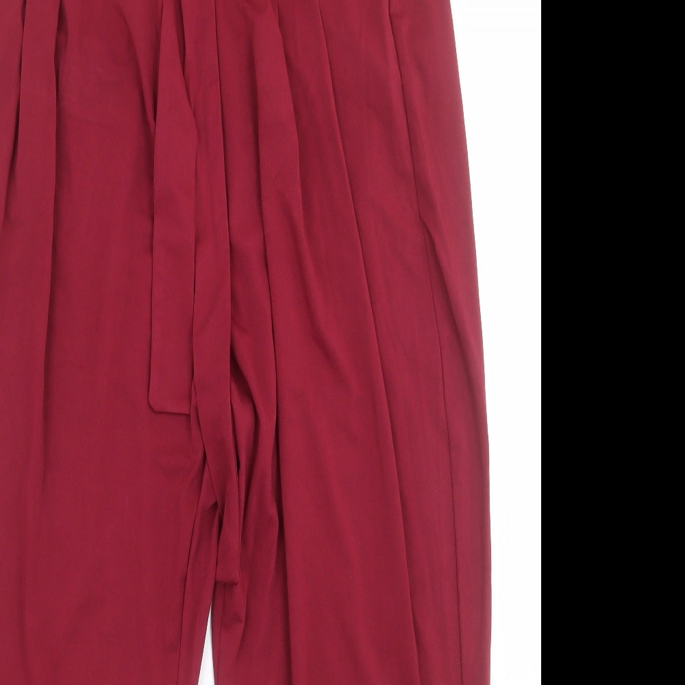 Preworn Womens Red  Polyester Trousers  Size XL L26 in Regular Button