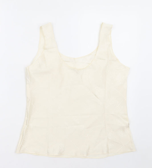 Marks and Spencer Womens Ivory  Polyester  Pyjama Top Size 10