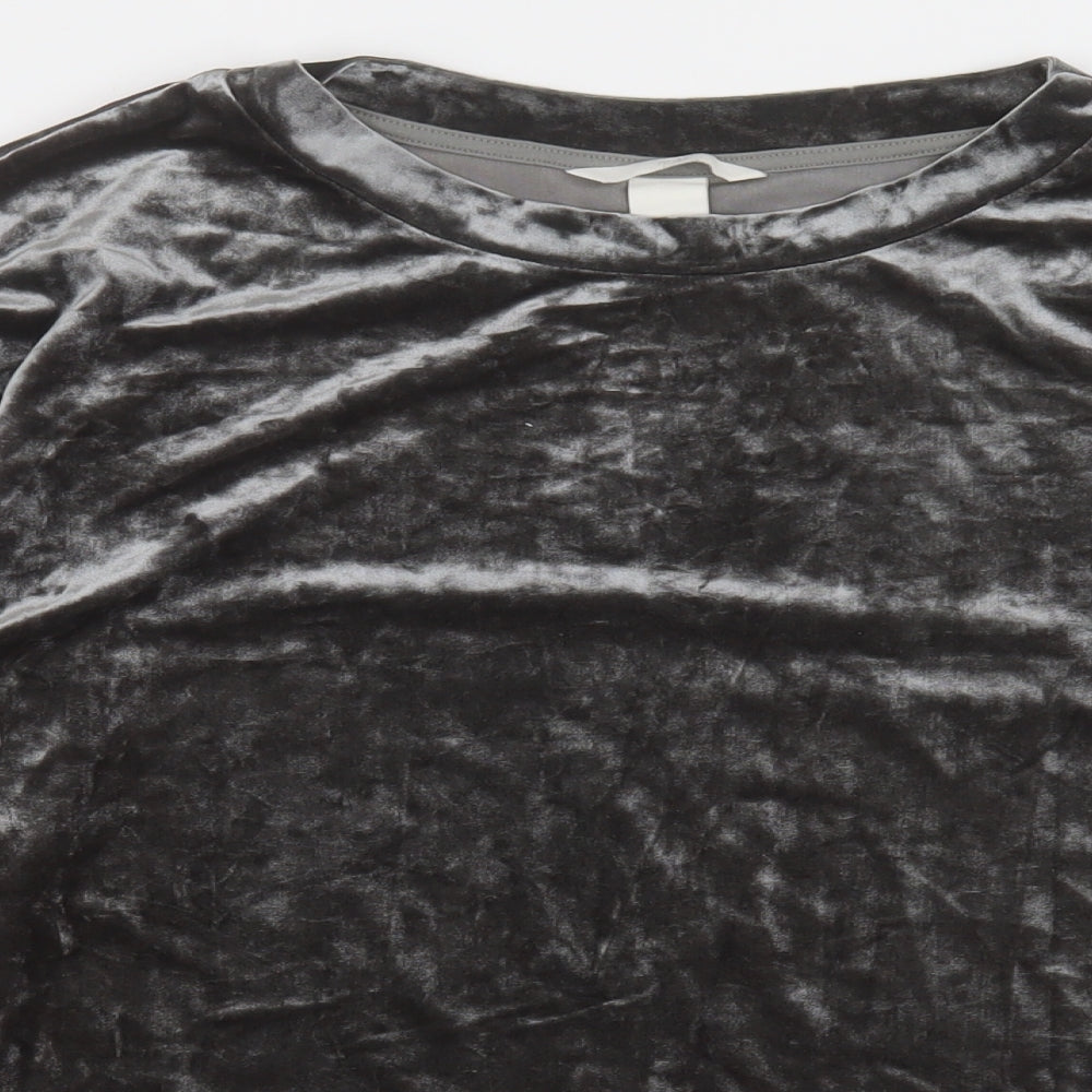 H&M Womens Grey Crew Neck  Polyester Pullover Jumper Size S