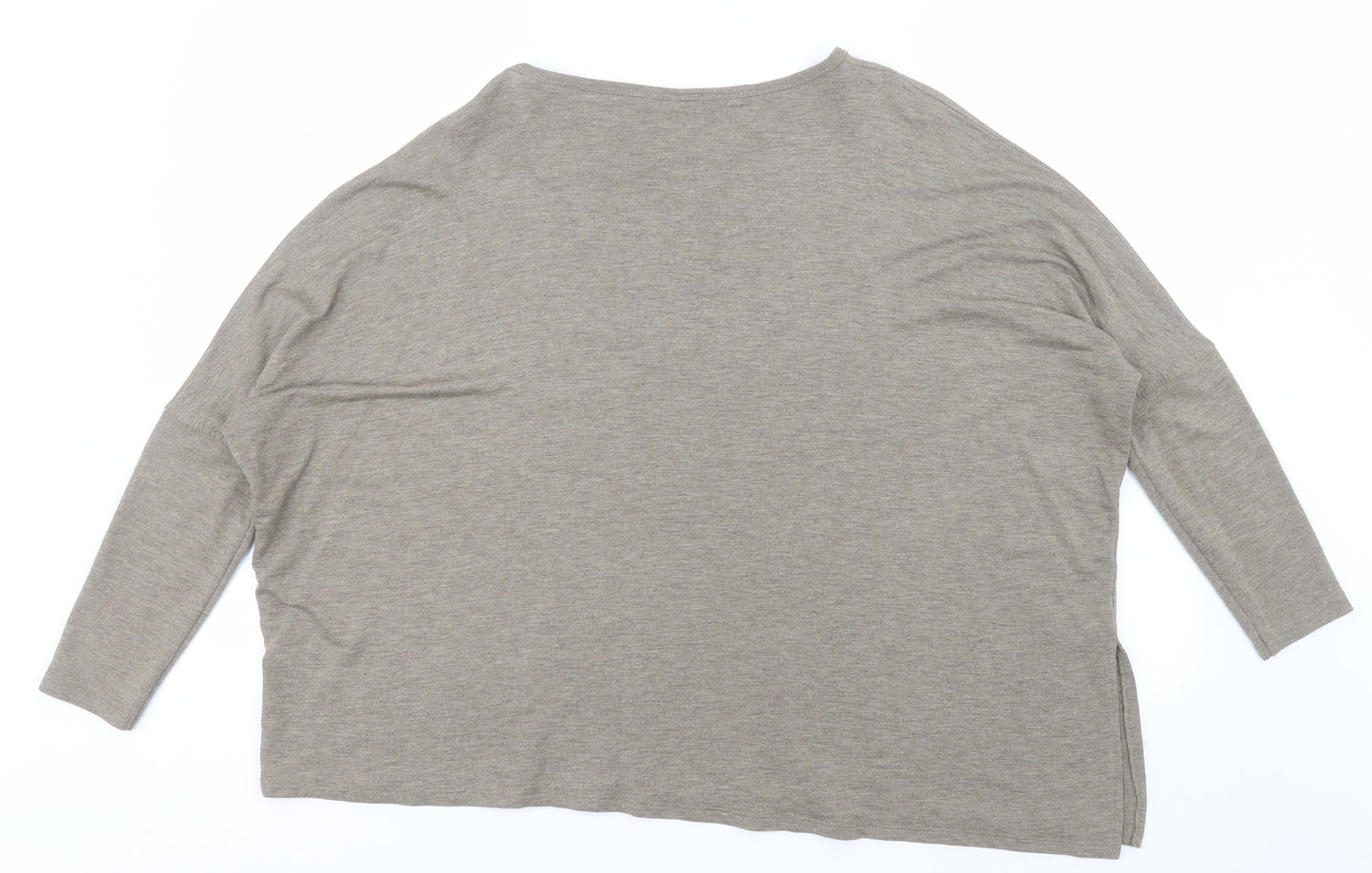Zara Womens Green  Polyester Basic T-Shirt Size S Crew Neck