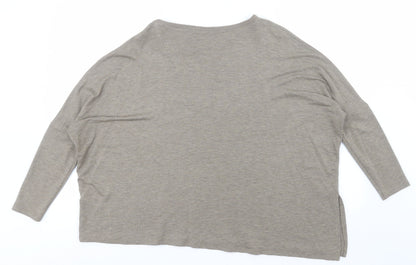 Zara Womens Green  Polyester Basic T-Shirt Size S Crew Neck
