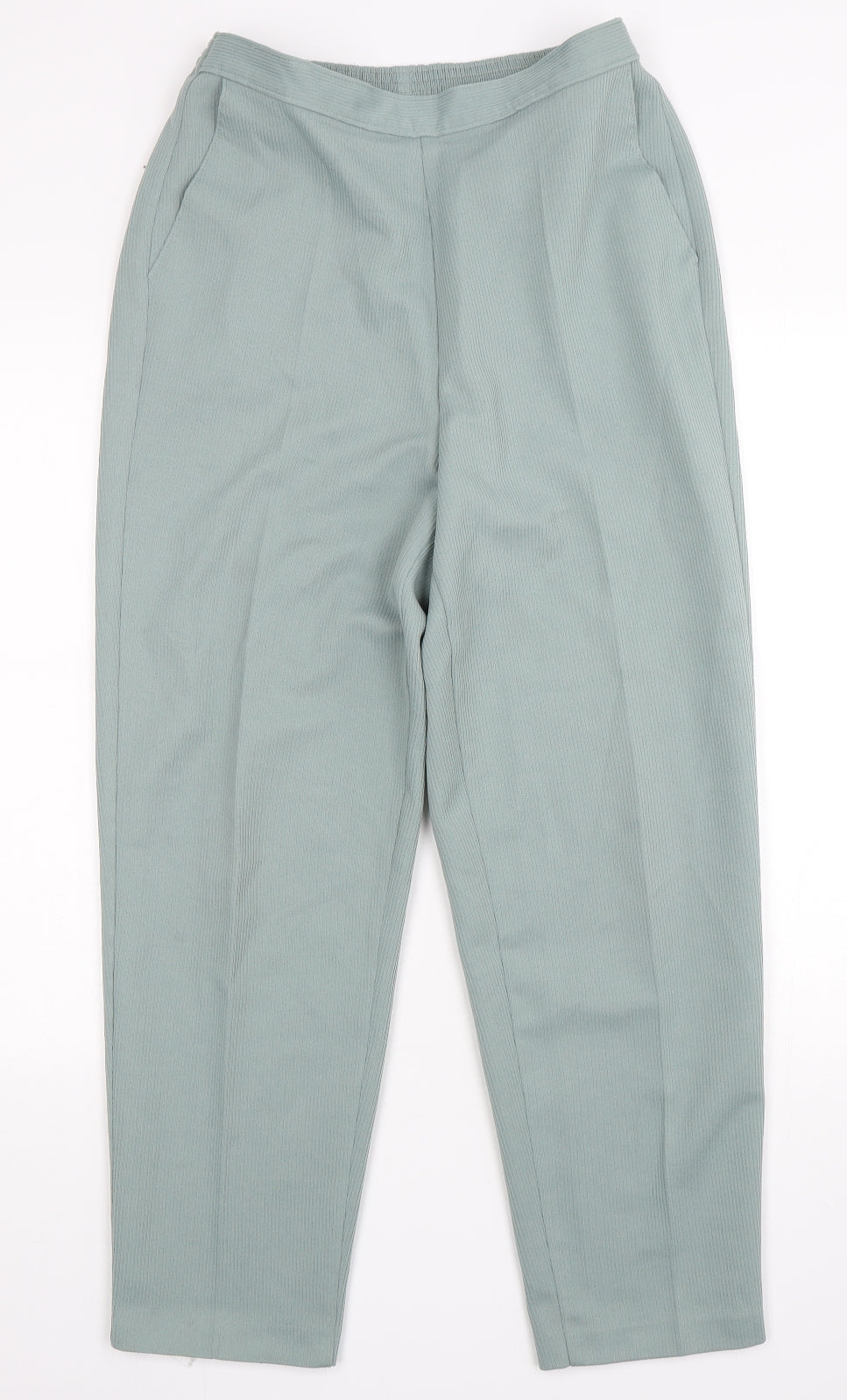 Slimma Womens Green  Polyester Trousers  Size 14 L29 in Regular