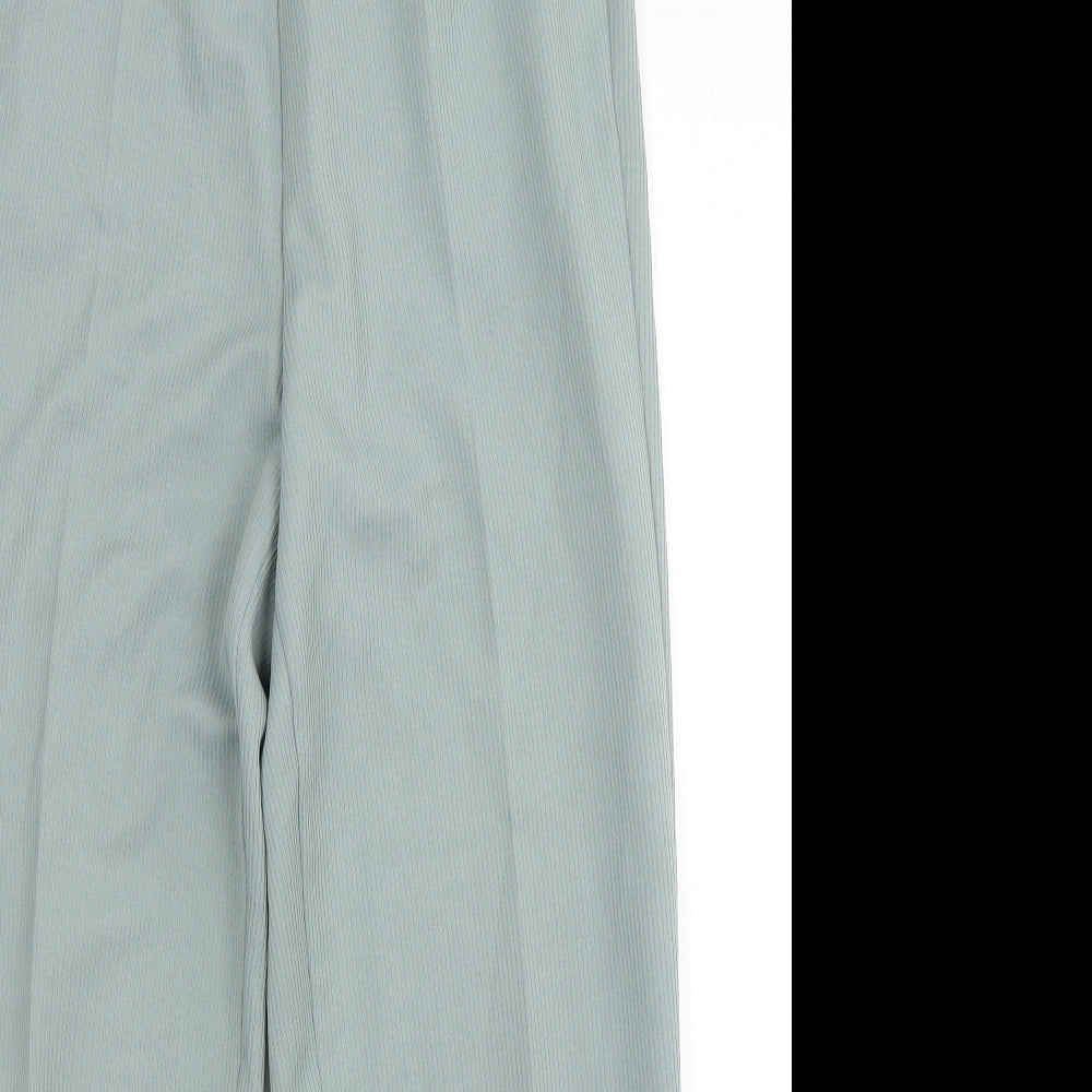 Slimma Womens Green  Polyester Trousers  Size 14 L29 in Regular