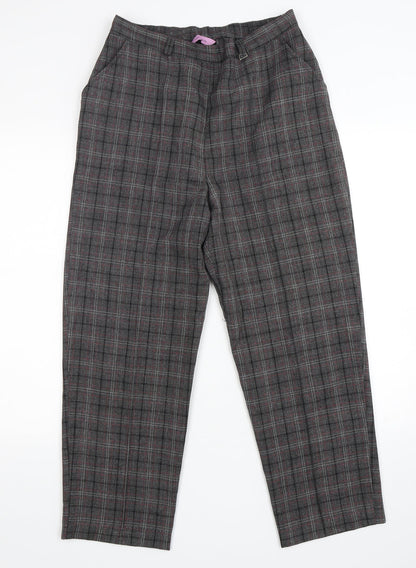 Preloved Epilogue Womens Grey Check Polyester Trousers  Size 12 L27 in Regular - Front