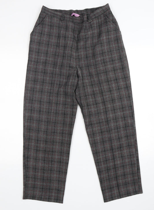 Epilogue Womens Grey Check Polyester Trousers  Size 12 L27 in Regular