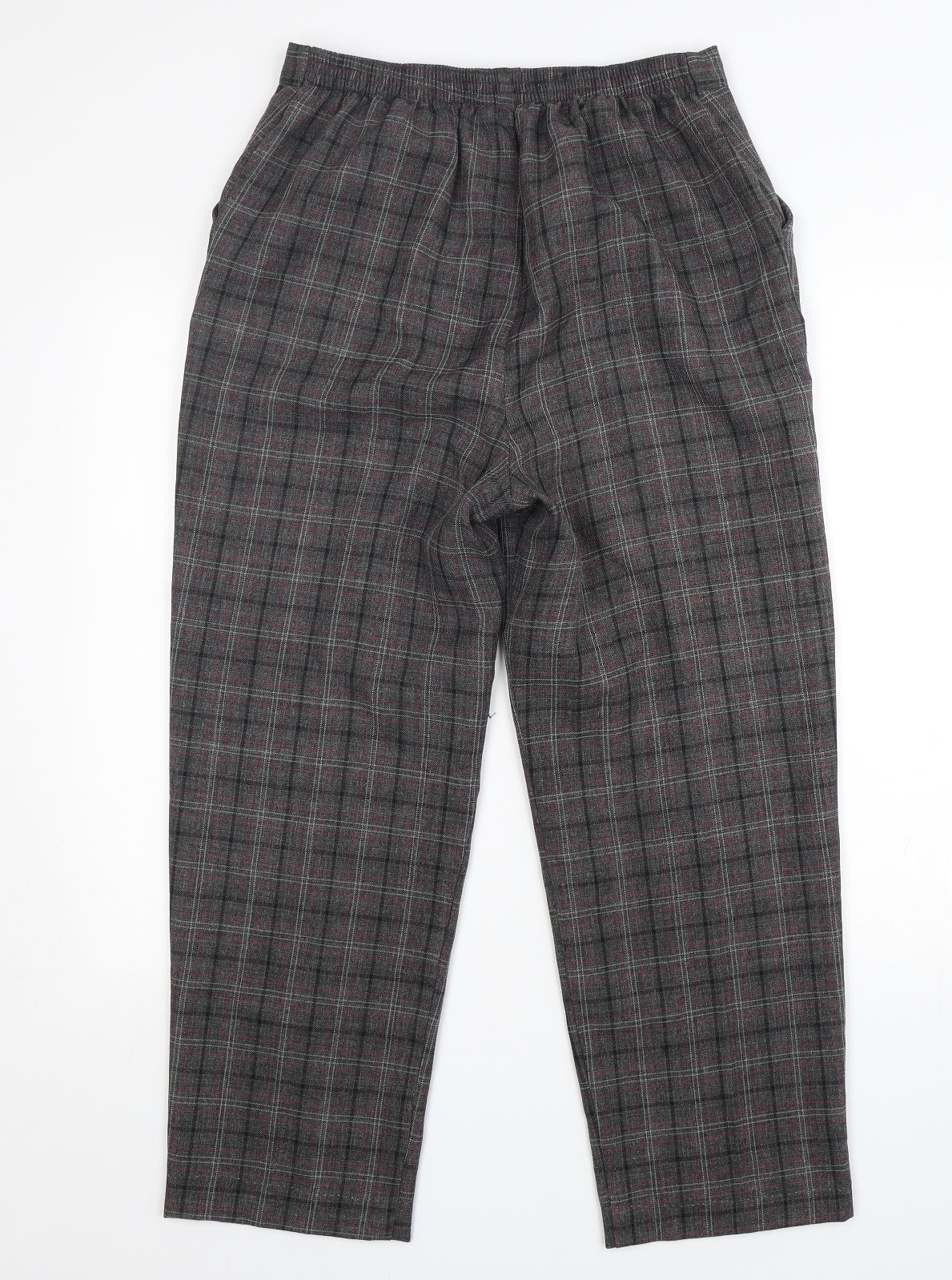 Epilogue Womens Grey Check Polyester Trousers  Size 12 L27 in Regular