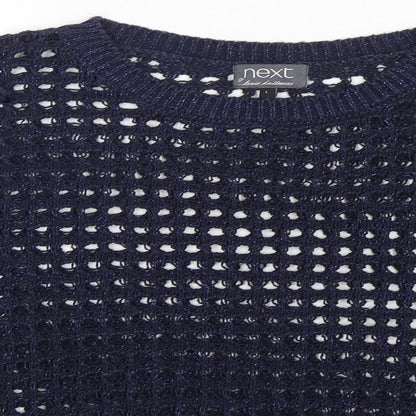 Preloved NEXT Womens Blue Round Neck  Cotton Pullover Jumper Size L - Detail