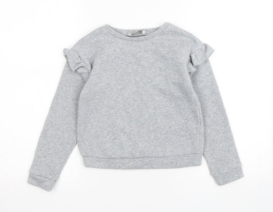Jeff & Co Girls Grey  Polyester Pullover Sweatshirt Size 7-8 Years  Pullover