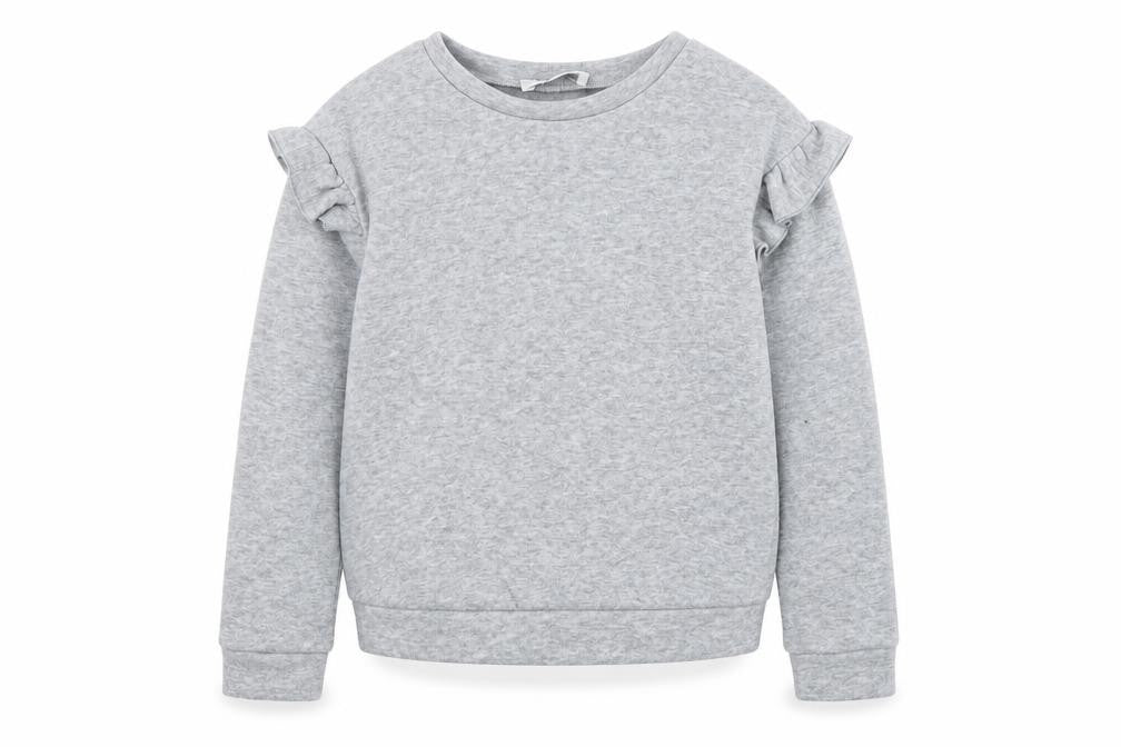 Jeff & Co Girls Grey  Polyester Pullover Sweatshirt Size 7-8 Years  Pullover