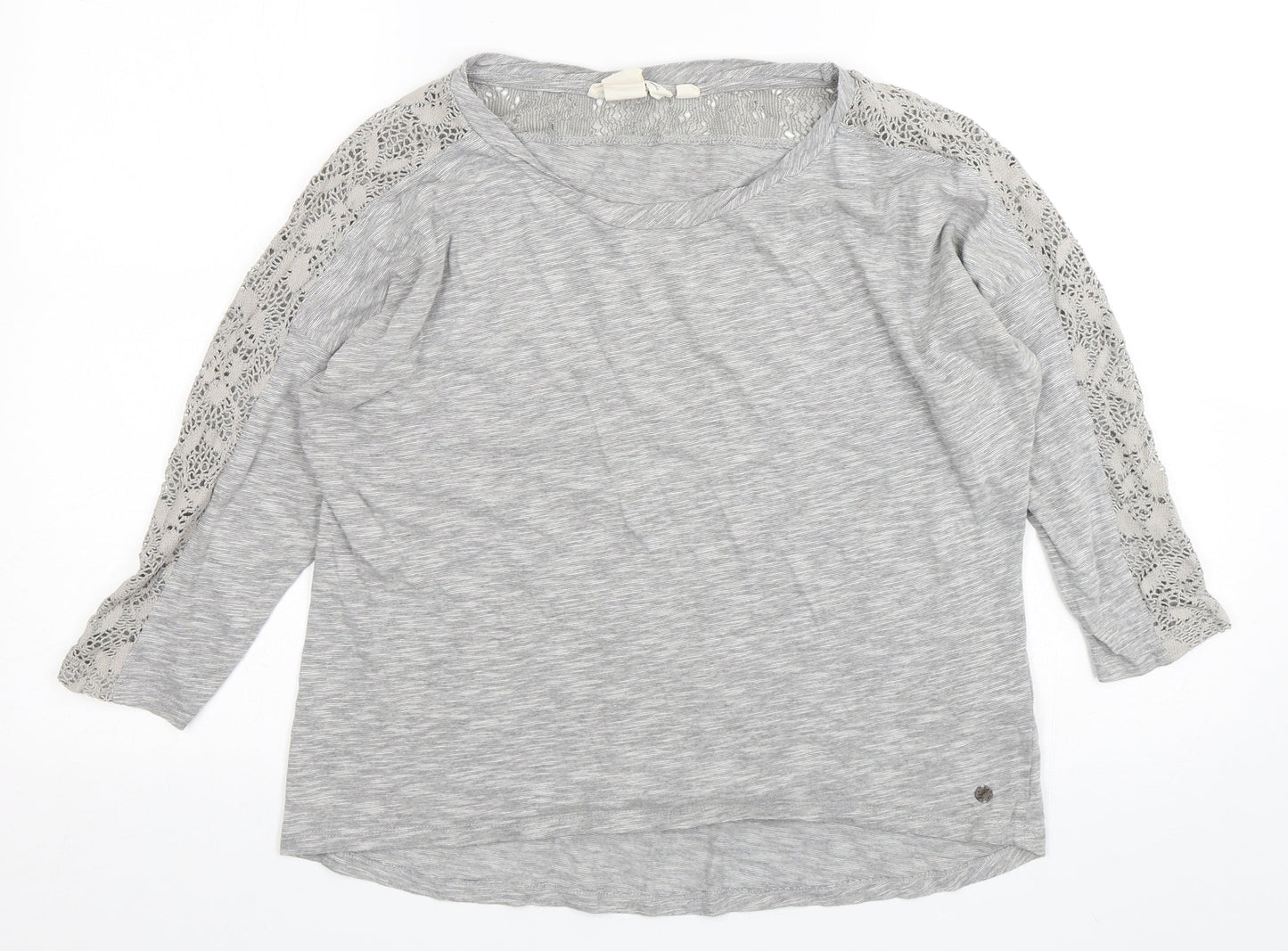 H&M Womens Grey  Cotton Basic T-Shirt Size M Round Neck