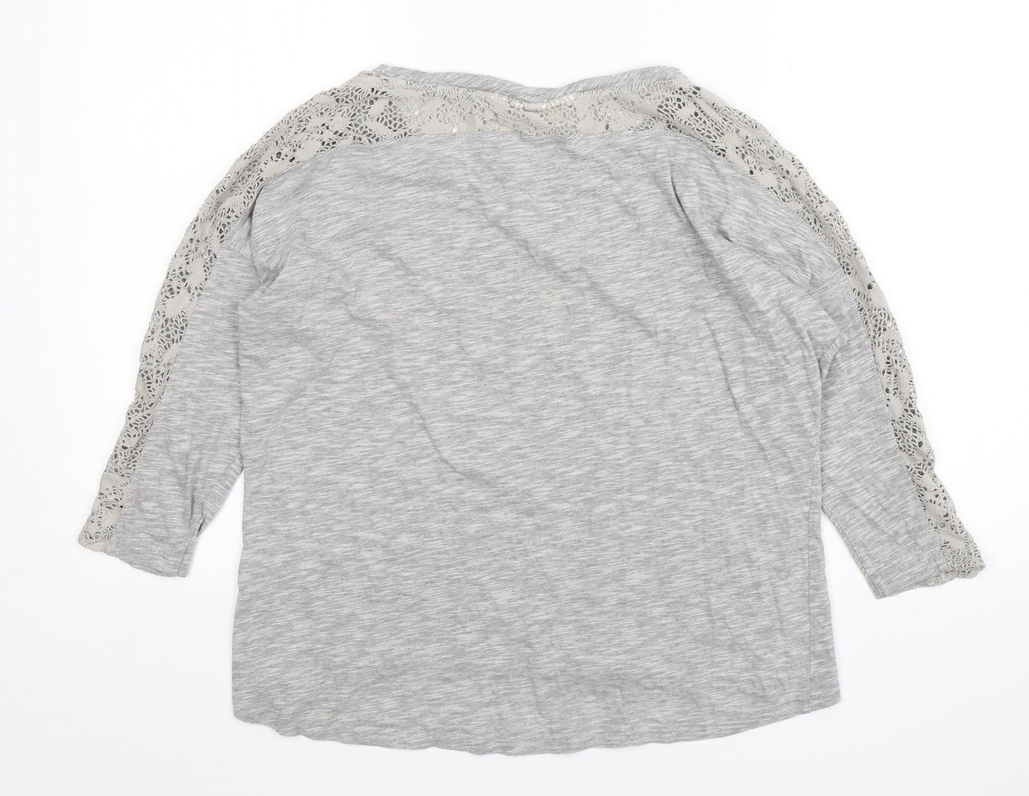 H&M Womens Grey  Cotton Basic T-Shirt Size M Round Neck