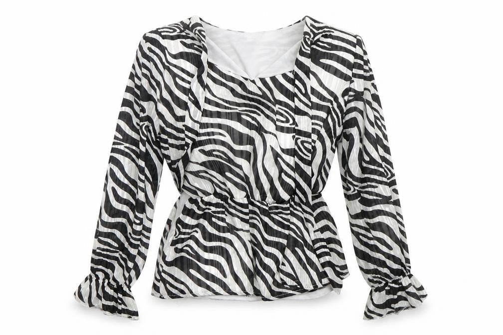 Quiz Womens Multicoloured Animal Print Polyester Basic Blouse Size 8 V-Neck