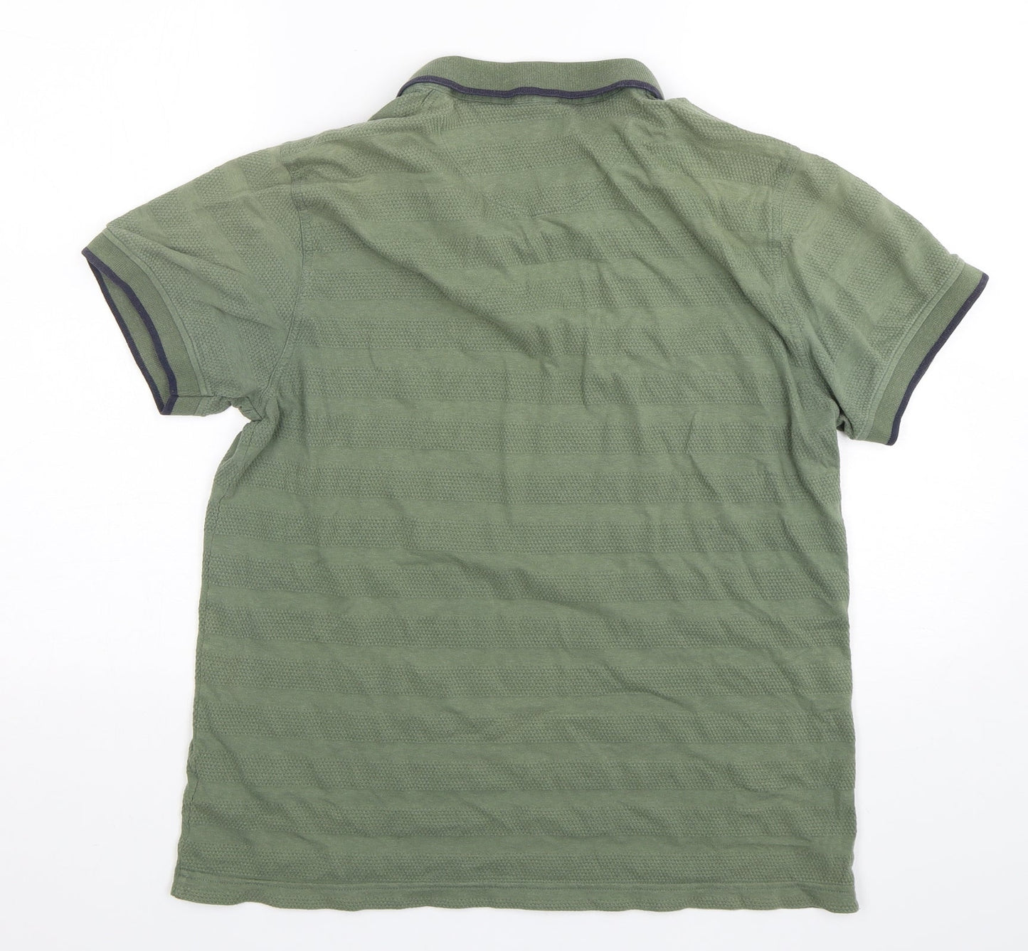 Easy Mens Green  Cotton  Polo Size L Collared Pullover