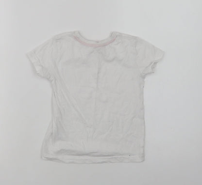 Dunnes Girls White  Cotton Basic T-Shirt Size 3 Years Crew Neck