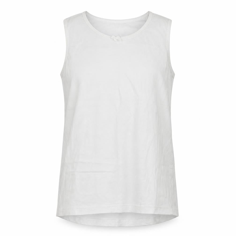 Preworn Womens White  Cotton Basic Tank Size 8 Crew Neck