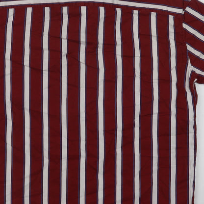 Preloved Netplay Mens Red Striped Cotton  Button-Up Size S Collared Button - Label